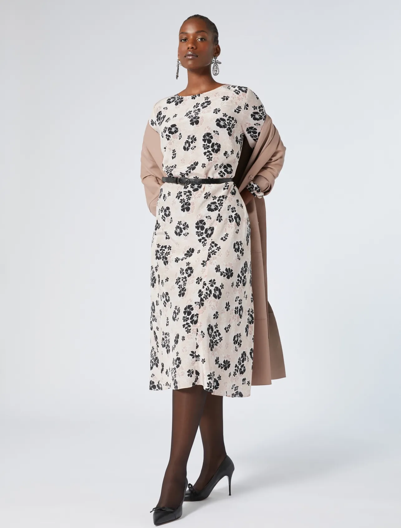 Fashion Marina Rinaldi Silk crepe de chine dress PINK