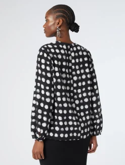 New Marina Rinaldi Silk crepe de chine shirt BLACK