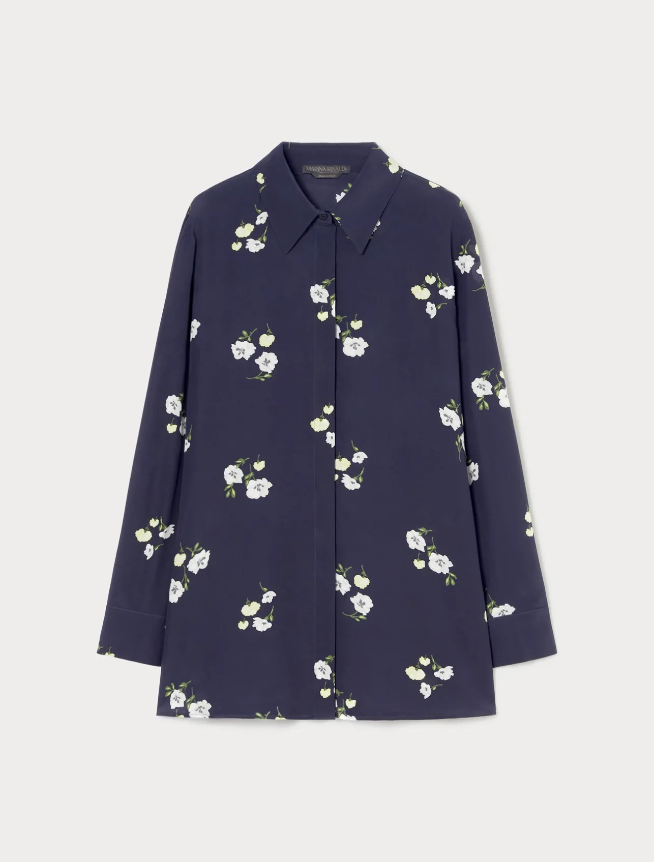 Outlet Marina Rinaldi Silk crepe de chine shirt MIDNIGHTBLUE