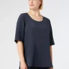 Fashion Marina Rinaldi Silk crêpe de Chine blouse CORNFLOWERBLUE