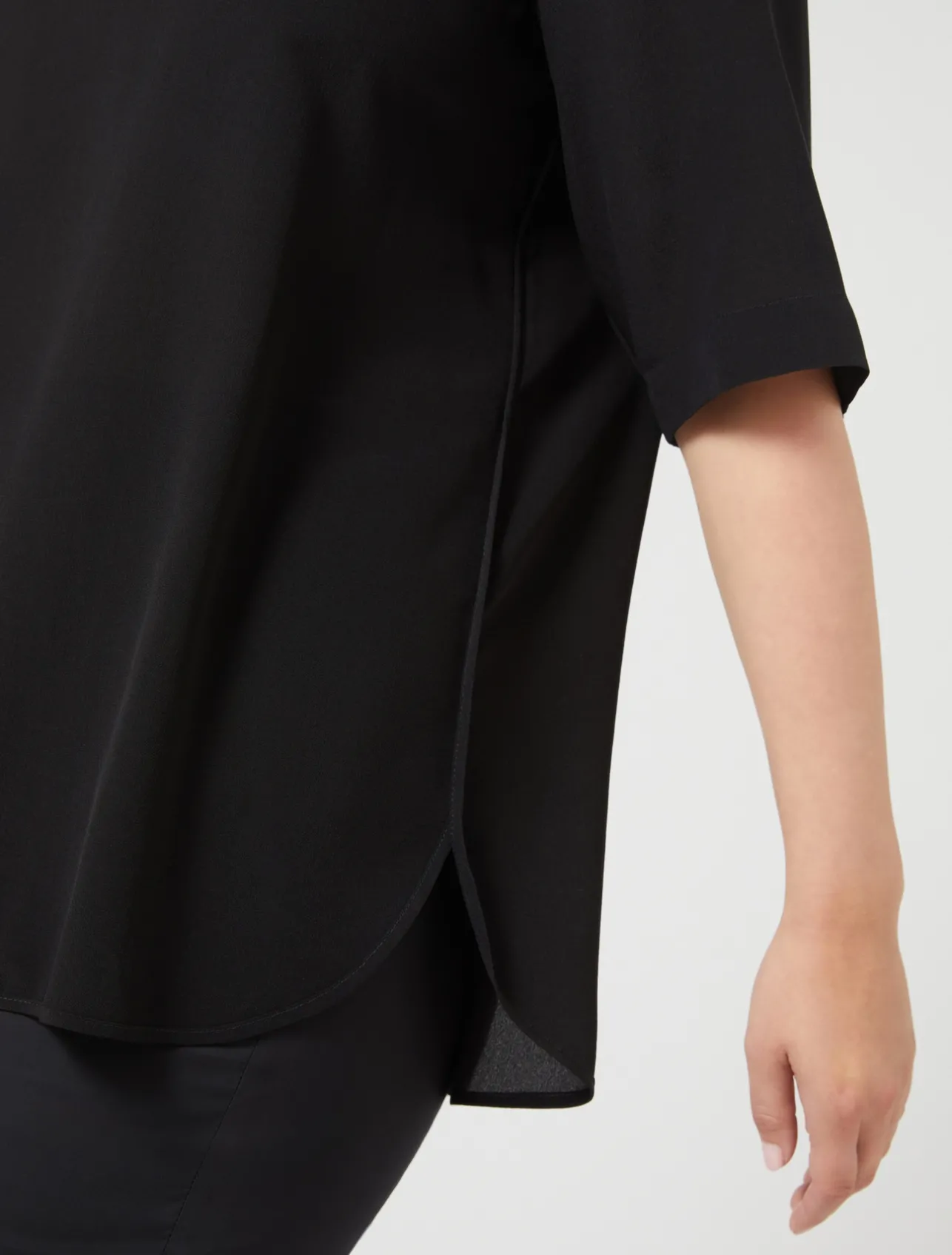 Fashion Marina Rinaldi Silk crêpe de Chine blouse BLACK