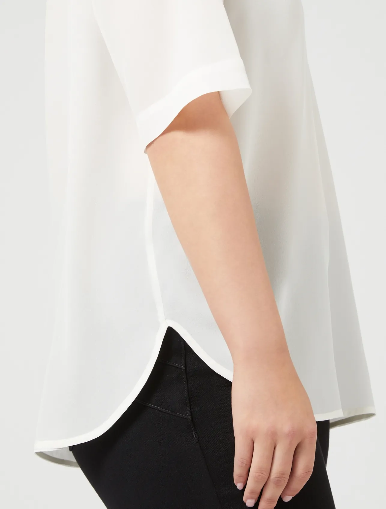 New Marina Rinaldi Silk crêpe de Chine blouse WHITE