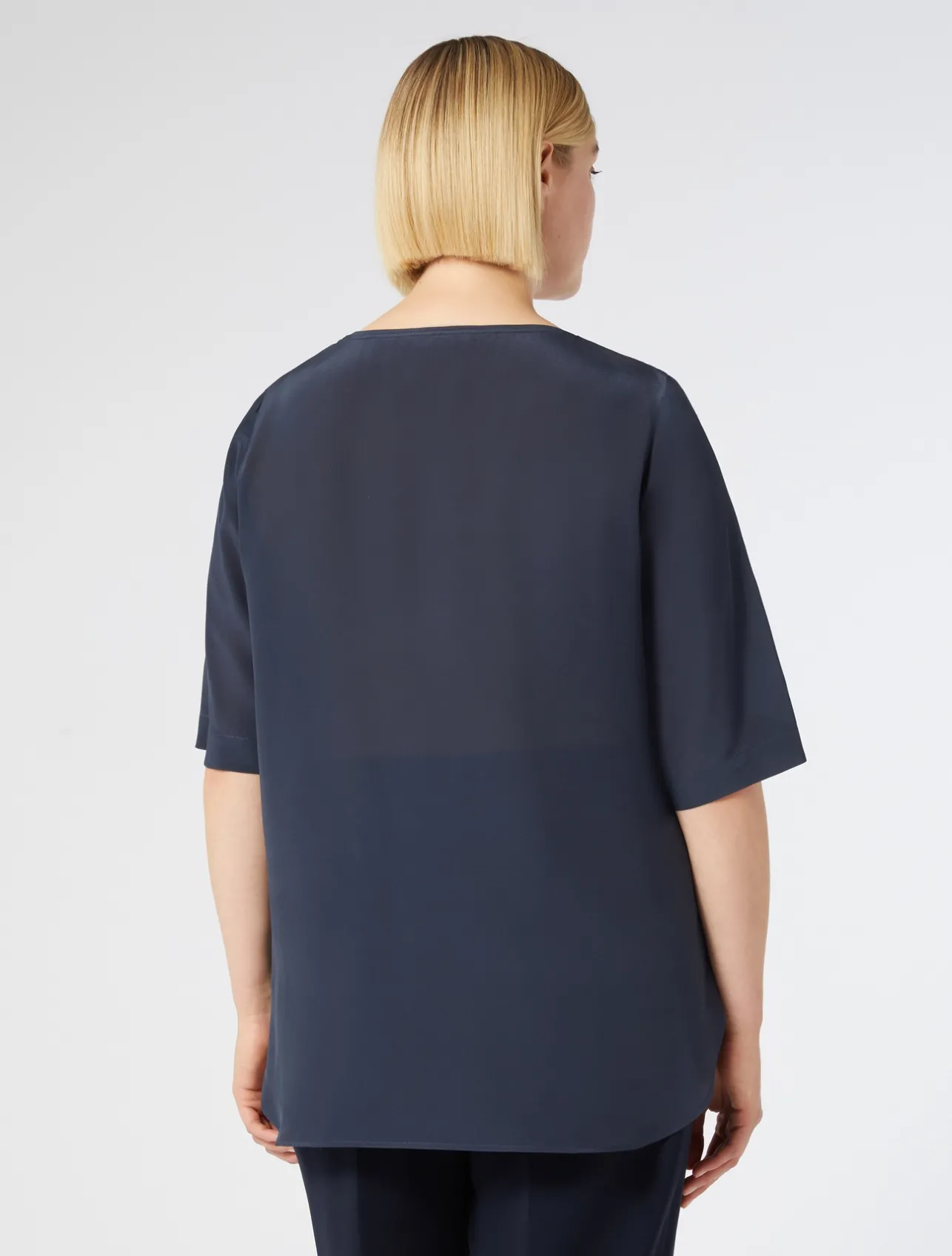 Fashion Marina Rinaldi Silk crêpe de Chine blouse CORNFLOWERBLUE