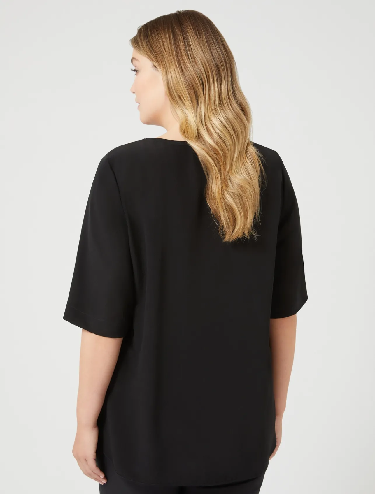Fashion Marina Rinaldi Silk crêpe de Chine blouse BLACK