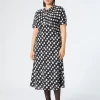 Fashion Marina Rinaldi Silk crêpe de Chine dress BLACK