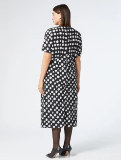 Fashion Marina Rinaldi Silk crêpe de Chine dress BLACK
