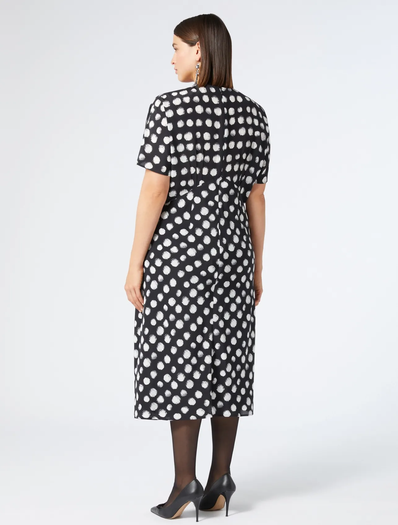 Fashion Marina Rinaldi Silk crêpe de Chine dress BLACK