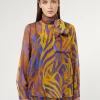 Sale Marina Rinaldi Silk georgette blouse GOLD