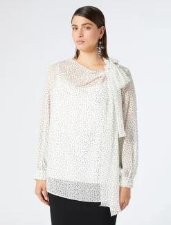 Fashion Marina Rinaldi Silk georgette blouse WHITE