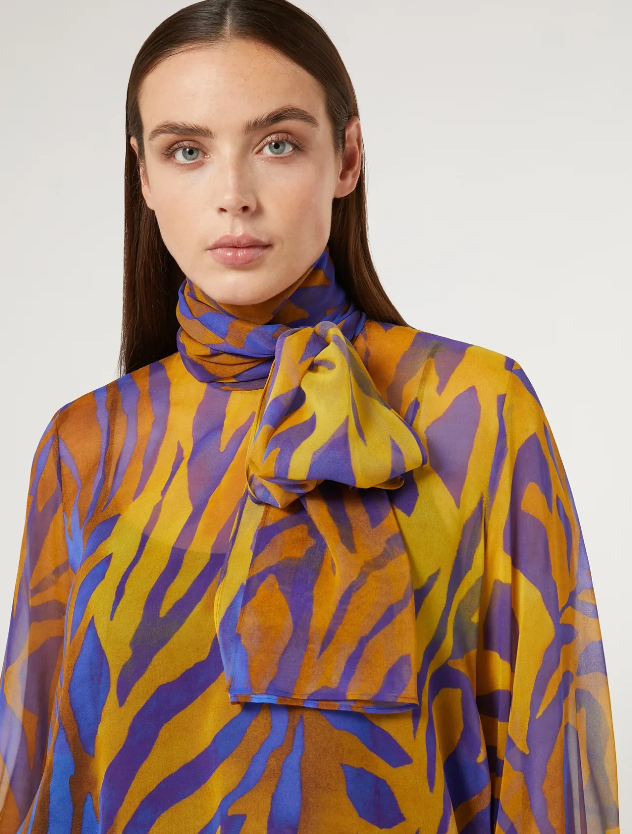Sale Marina Rinaldi Silk georgette blouse GOLD