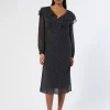 Online Marina Rinaldi Silk georgette dress BLACK
