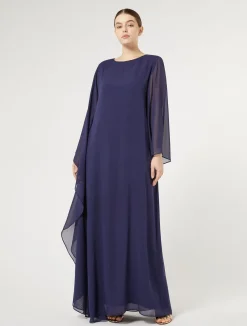 Outlet Marina Rinaldi Silk georgette dress ULTRAMARINE