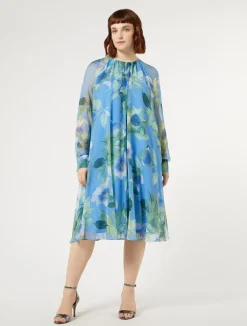Hot Marina Rinaldi Silk georgette dress LIGHTBLUE