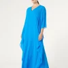 Online Marina Rinaldi Silk georgette dress CORNFLOWERBLUE