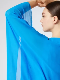 Online Marina Rinaldi Silk georgette dress CORNFLOWERBLUE