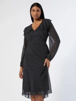 Online Marina Rinaldi Silk georgette dress BLACK