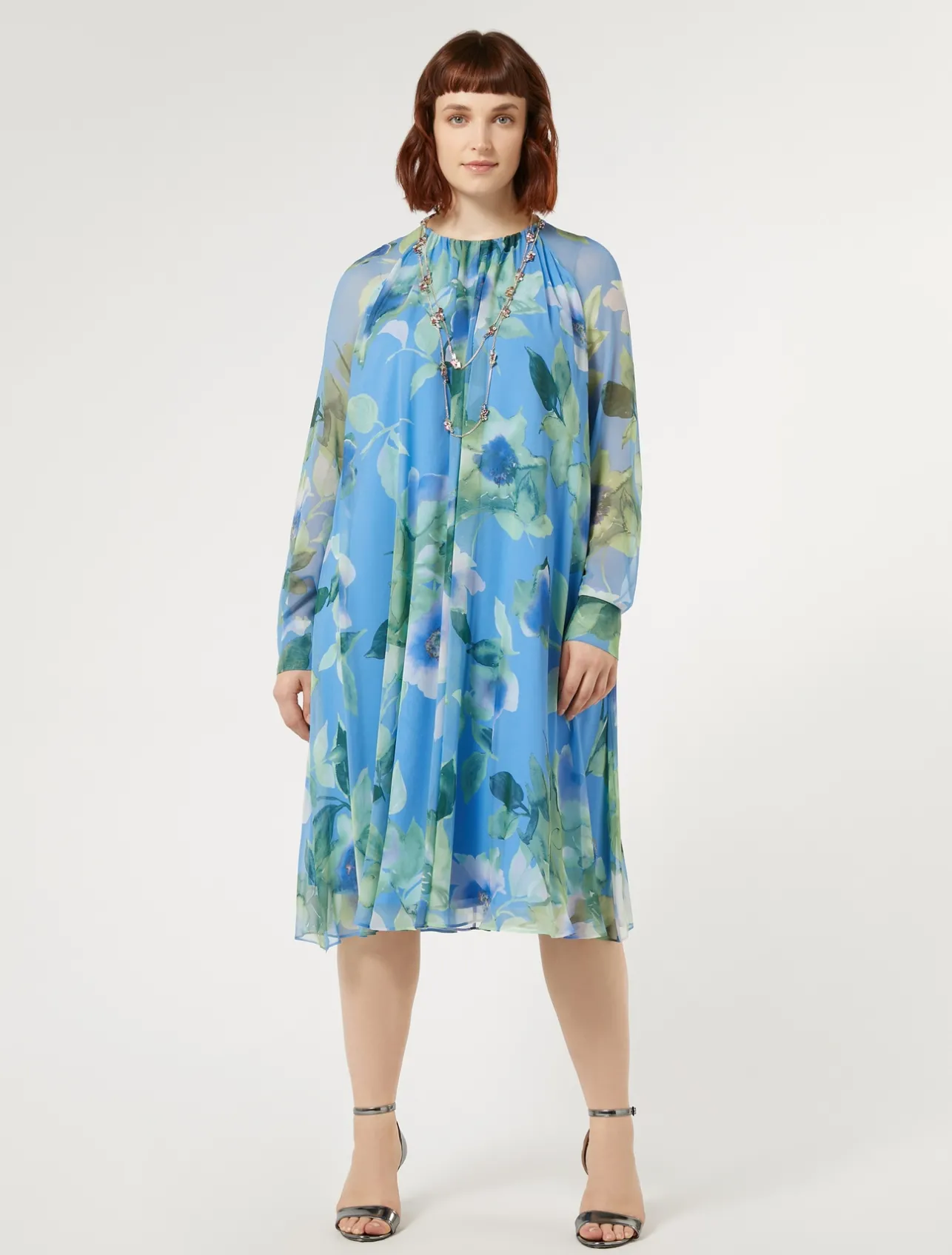 Hot Marina Rinaldi Silk georgette dress LIGHTBLUE