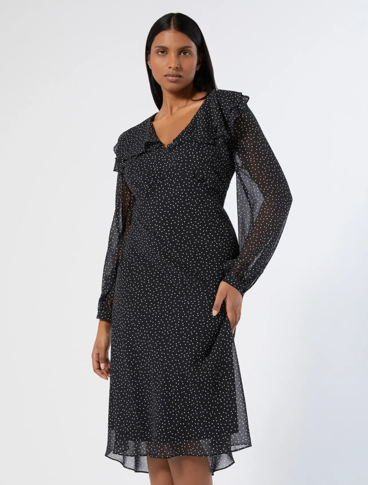 Online Marina Rinaldi Silk georgette dress BLACK