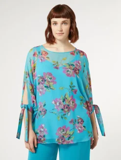 Hot Marina Rinaldi Silk georgette tunic TURQUOISE