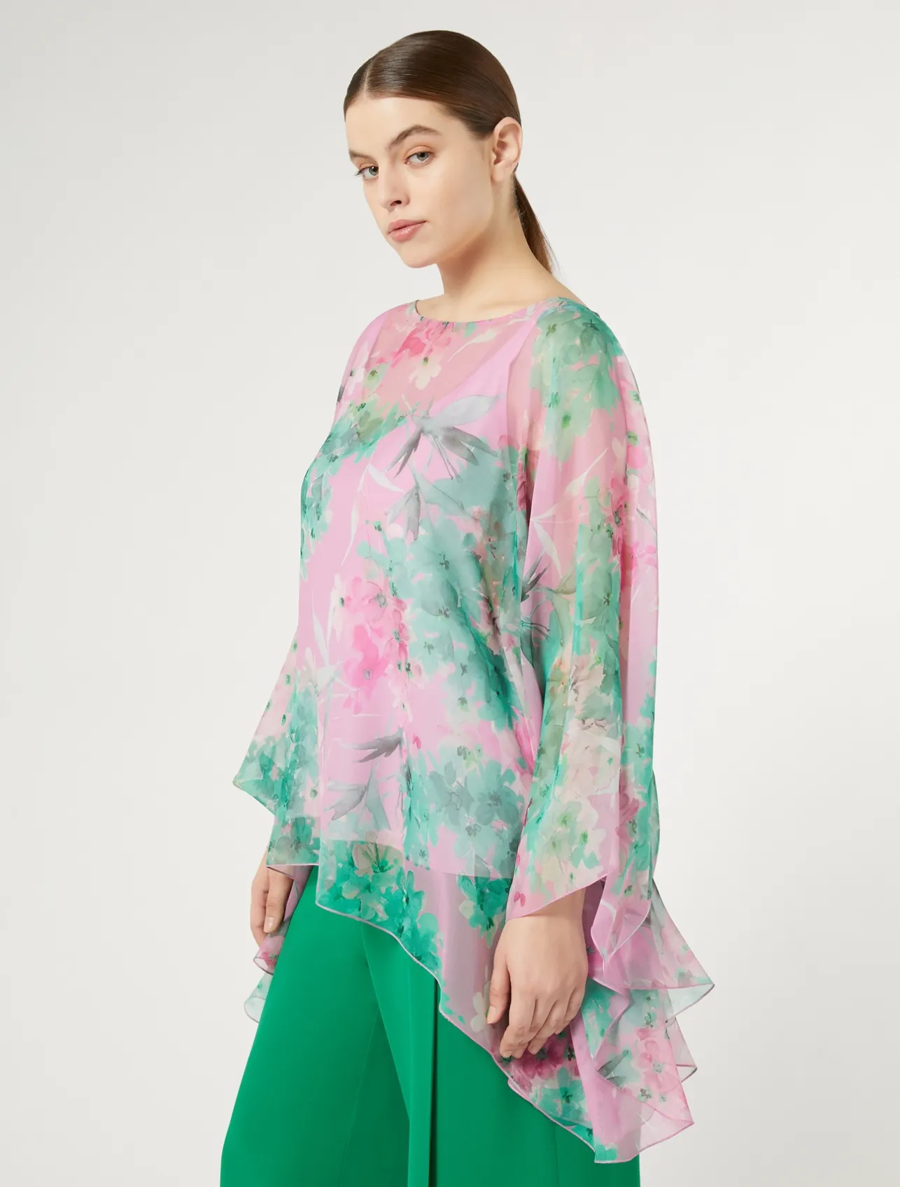 Clearance Marina Rinaldi Silk georgette tunic PINK