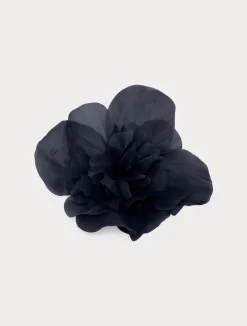 New Marina Rinaldi Silk organza brooch NAVY
