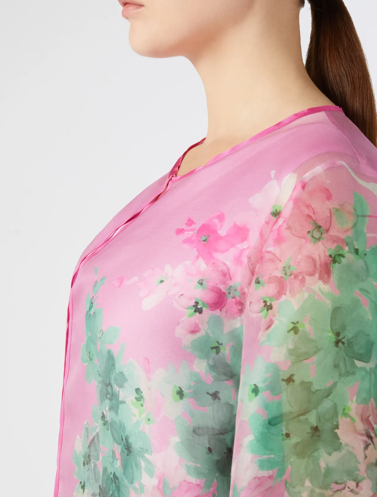 Outlet Marina Rinaldi Silk organza duster coat PINK