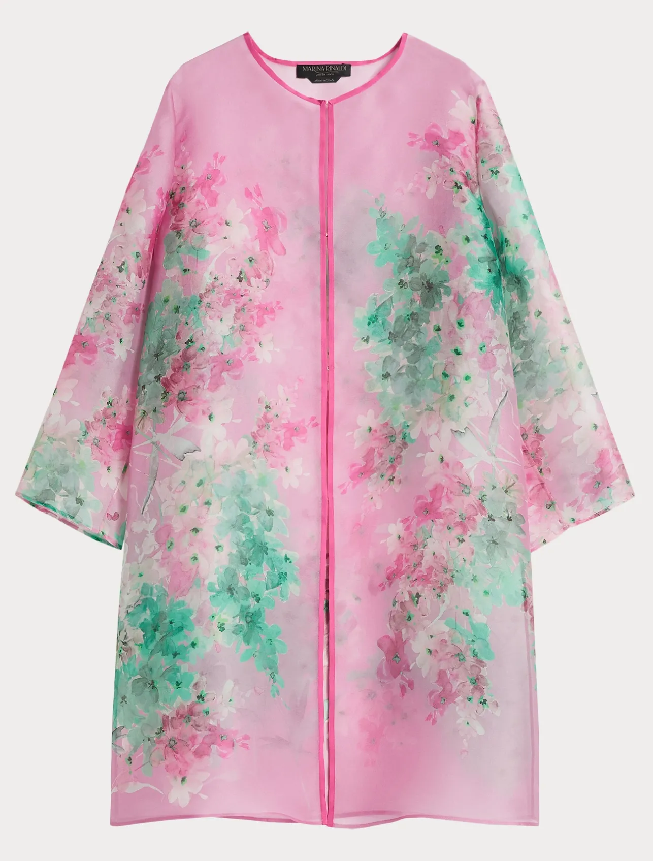 Outlet Marina Rinaldi Silk organza duster coat PINK