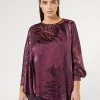 Fashion Marina Rinaldi Silk satin and viscose tunic BORDEAUX