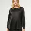 Fashion Marina Rinaldi Silk satin blouse BLACK