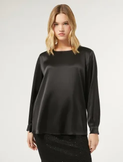 Fashion Marina Rinaldi Silk satin blouse BLACK