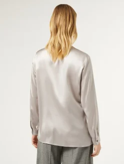 Best Marina Rinaldi Silk satin blouse LIGHTGREY