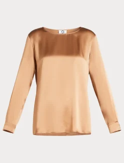 Fashion Marina Rinaldi Silk satin blouse CAMEL
