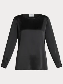 Fashion Marina Rinaldi Silk satin blouse BLACK