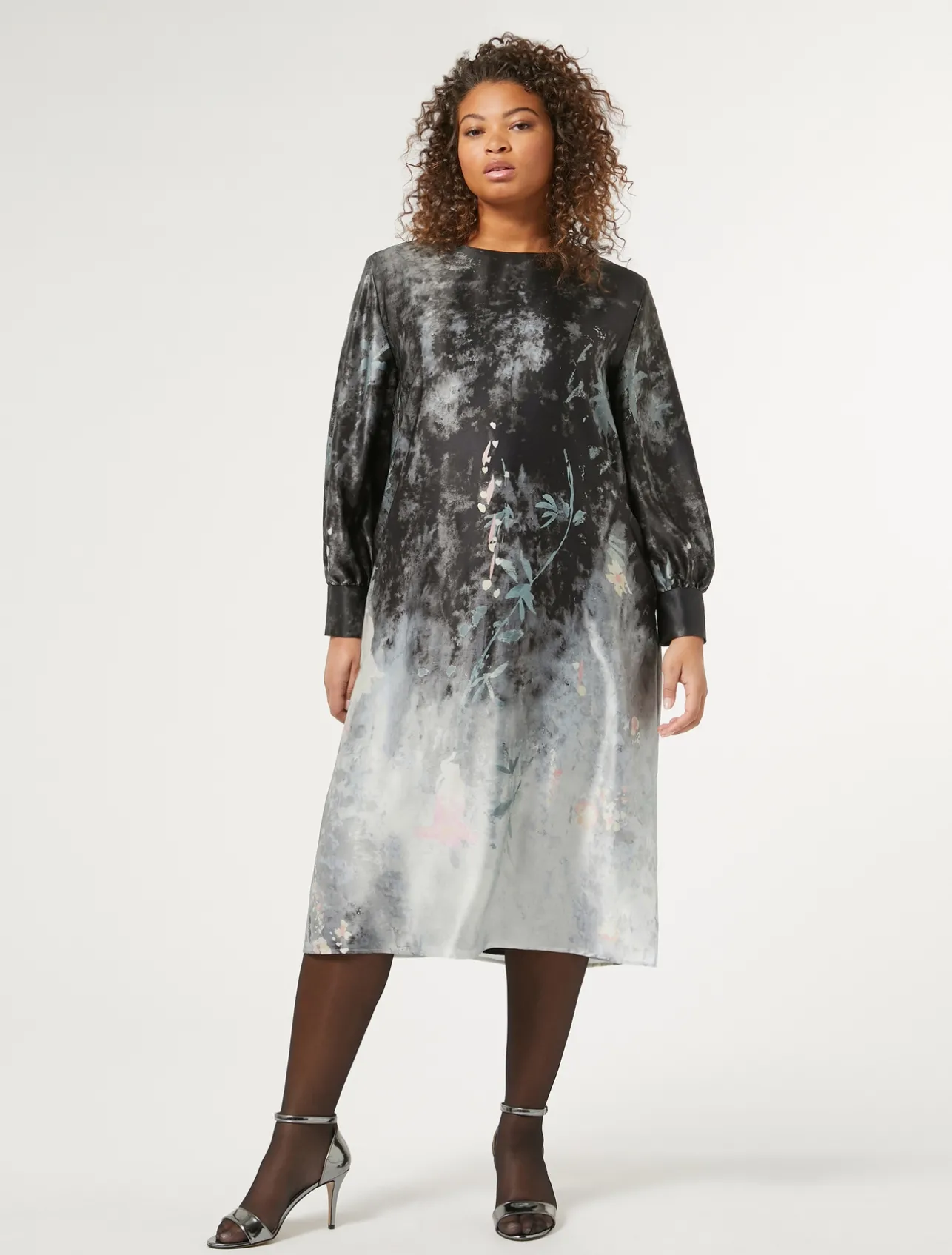 Clearance Marina Rinaldi Silk satin dress DARKGREY