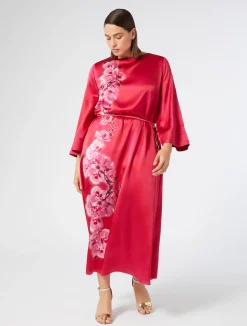 Clearance Marina Rinaldi Silk satin dress FUCHSIA