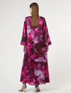 Sale Marina Rinaldi Silk satin oversized dress BORDEAUX