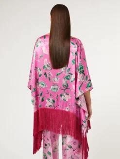 Discount Marina Rinaldi Silk satin poncho PINK