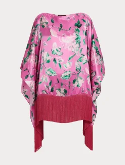 Discount Marina Rinaldi Silk satin poncho PINK