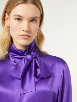 Online Marina Rinaldi Silk satin shirt PURPLE