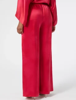 Online Marina Rinaldi Silk satin trousers FUCHSIA