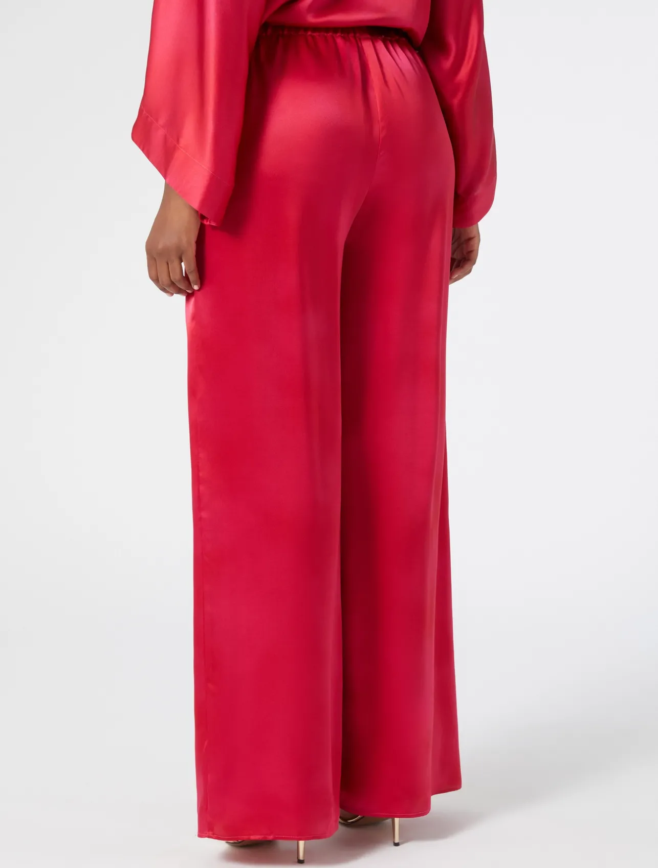 Online Marina Rinaldi Silk satin trousers FUCHSIA