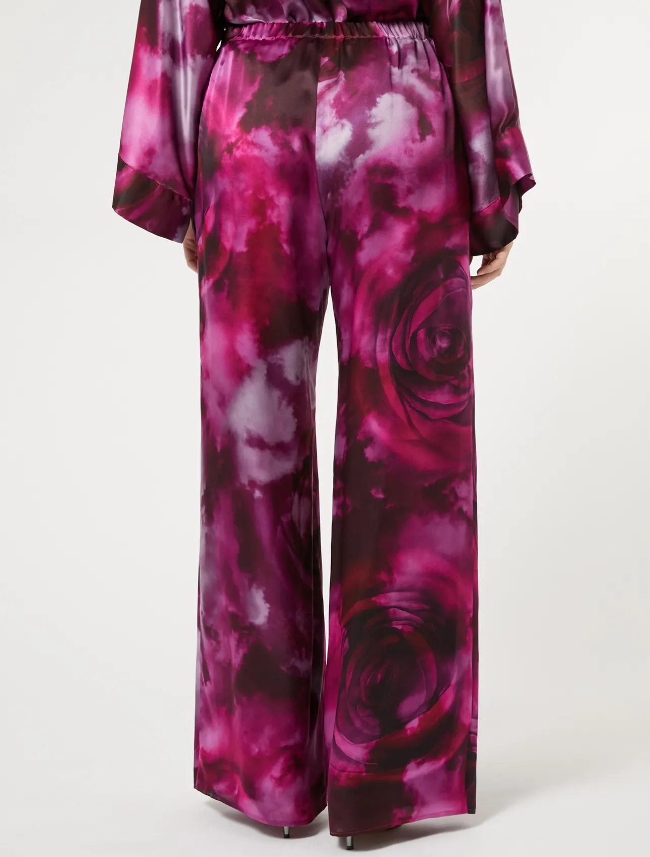 Outlet Marina Rinaldi Silk satin trousers BORDEAUX