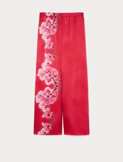 Online Marina Rinaldi Silk satin trousers FUCHSIA