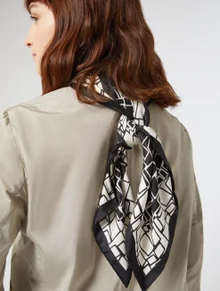 Online Marina Rinaldi Silk scarf BLACK
