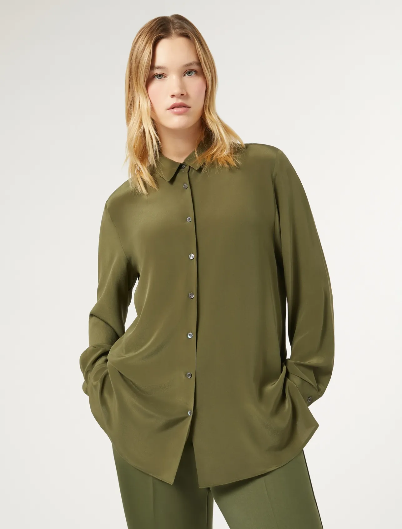 Fashion Marina Rinaldi Silk shirt GREEN