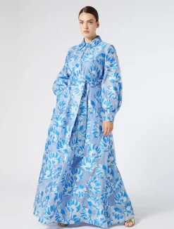 New Marina Rinaldi Silk shirt dress CORNFLOWERBLUE