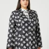 Best Marina Rinaldi Silk twill blazer jacket BLACK