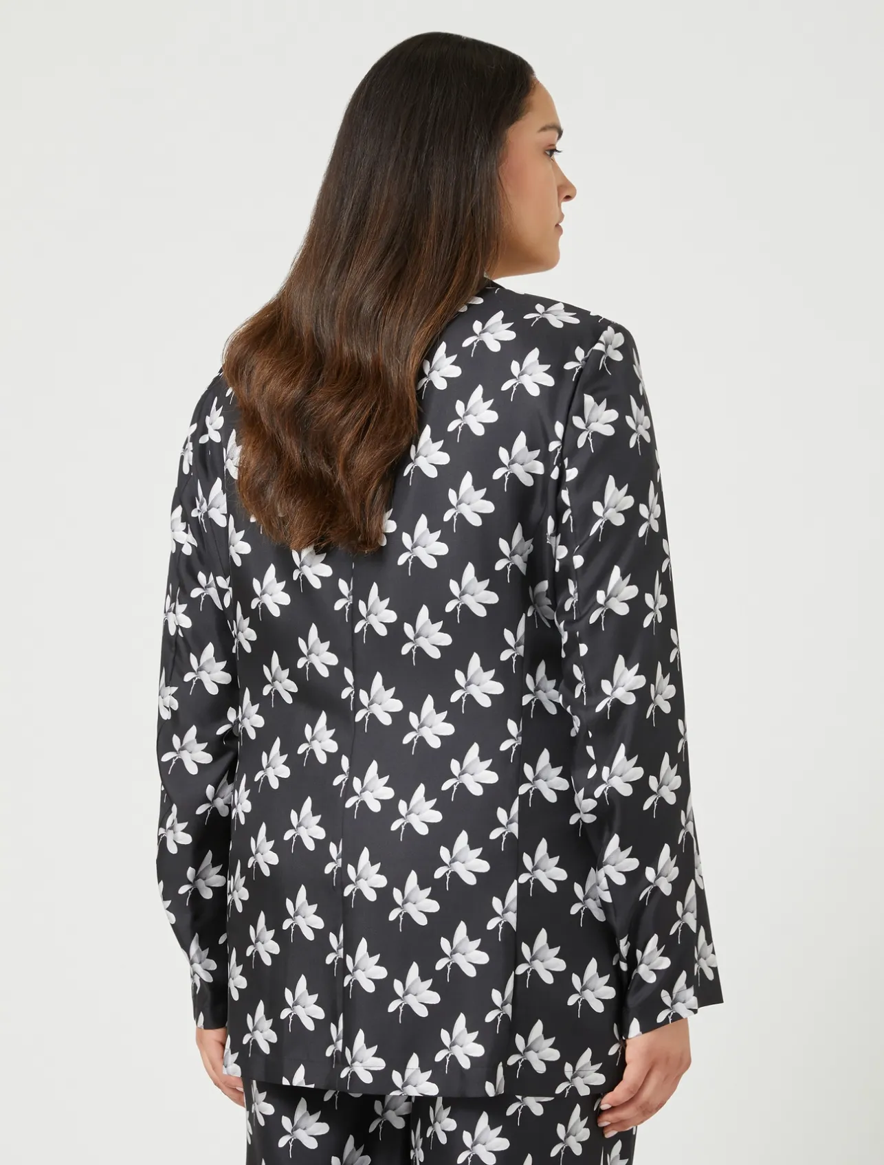 Best Marina Rinaldi Silk twill blazer jacket BLACK