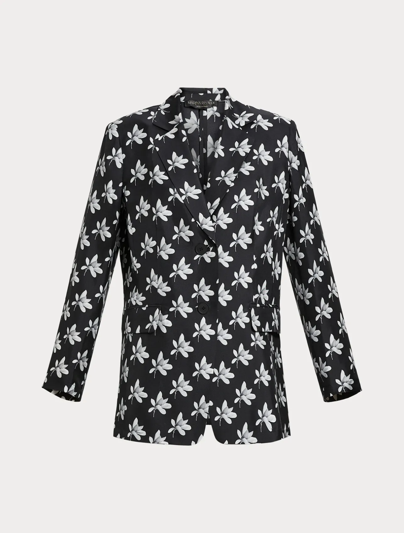 Best Marina Rinaldi Silk twill blazer jacket BLACK