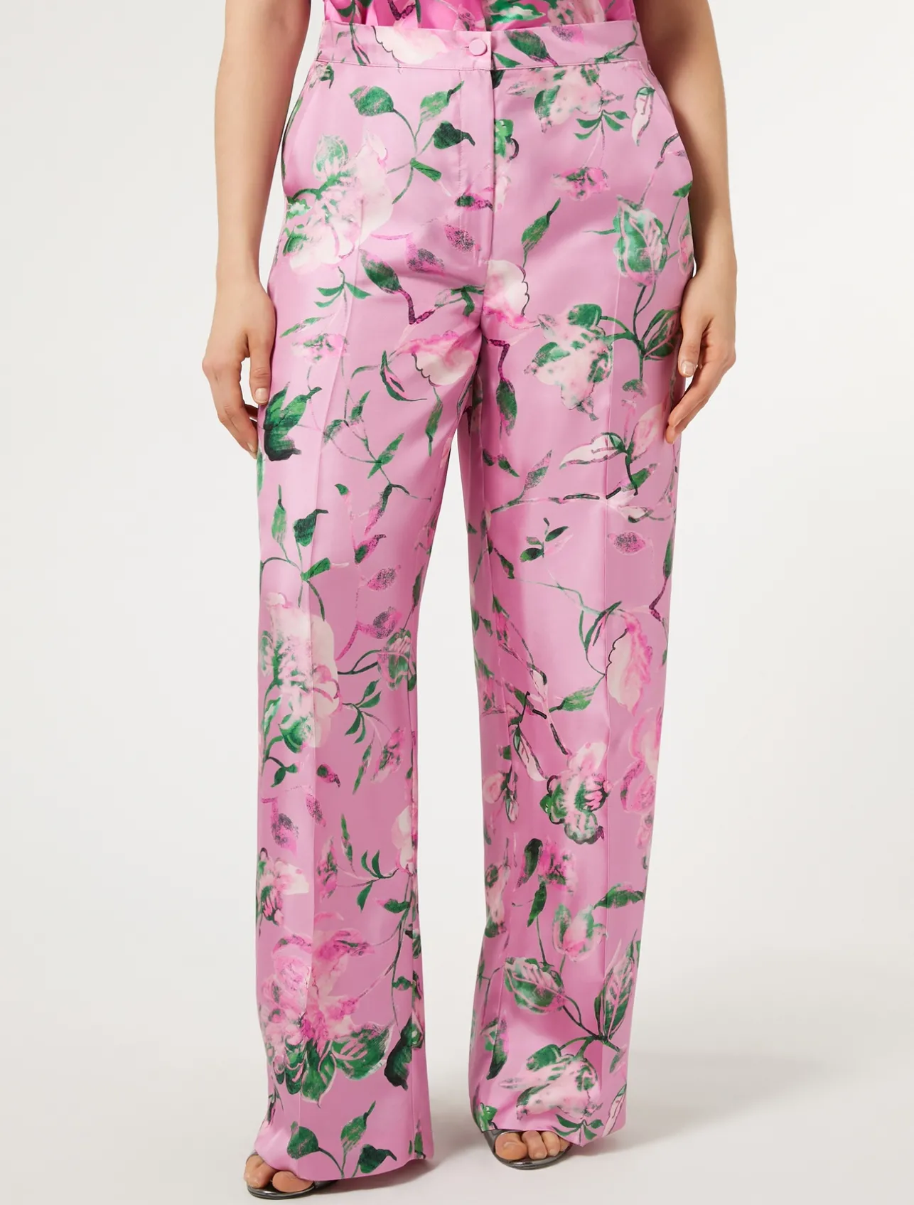 New Marina Rinaldi Silk twill trousers PINK